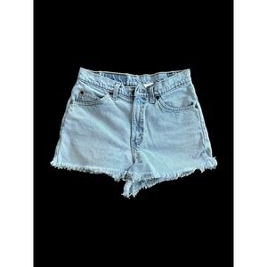 Levi's 550 Relaxed Cut Off Shorts Women's Size 29" Frayed Raw Hem  Orange Tabs